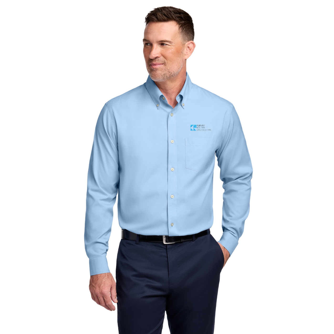 Brooks Brothers Wrinkle-Free Stretch Pinpoint Shirt — model