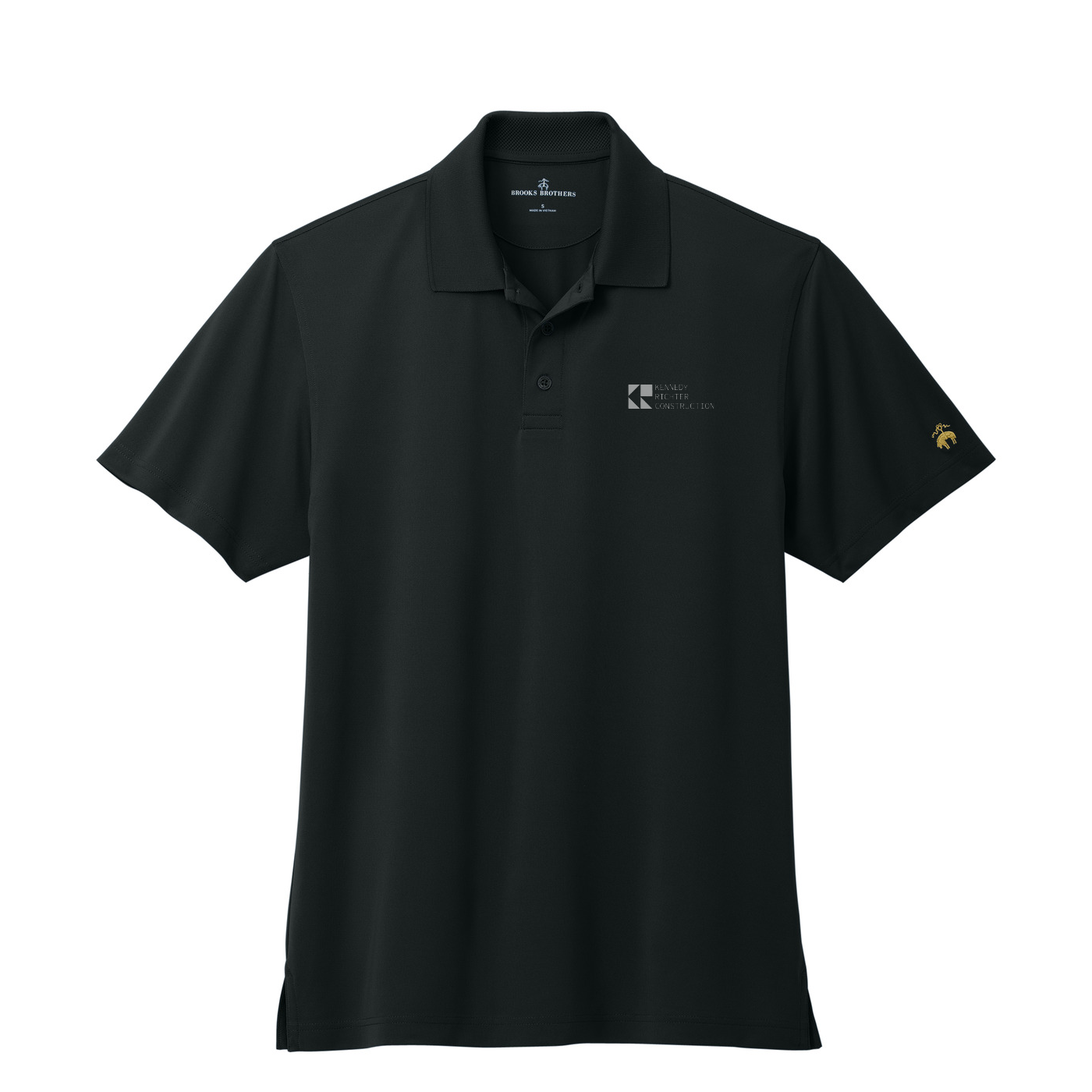 Brooks Brothers Mesh Pique Performance Polo — Deep Black