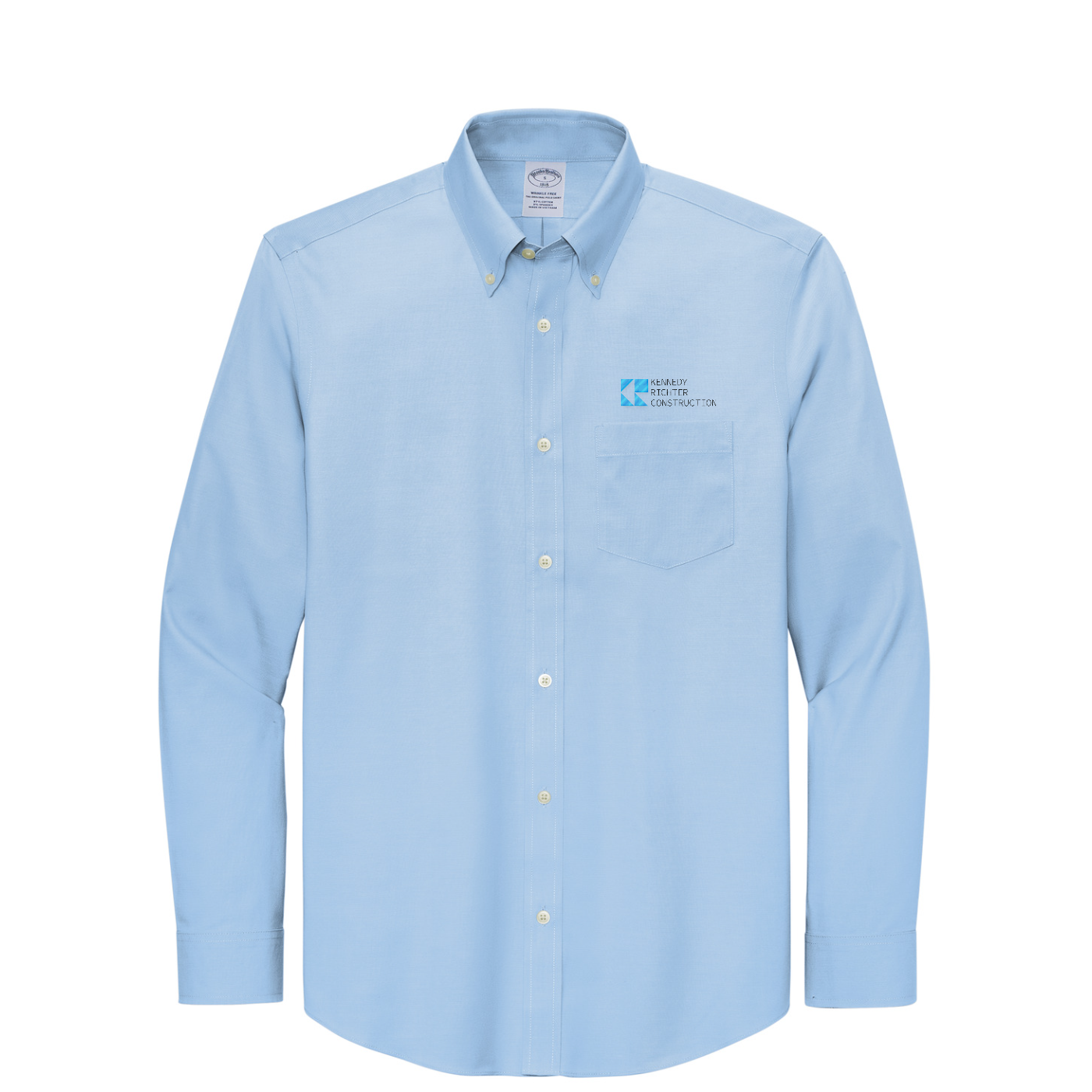 Brooks Brothers Wrinkle-Free Stretch Pinpoint Shirt — Newport Blue