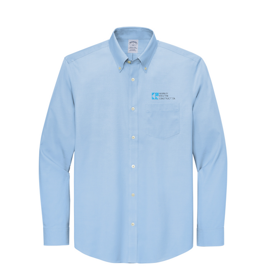 Brooks Brothers Wrinkle-Free Stretch Pinpoint Shirt — Newport Blue