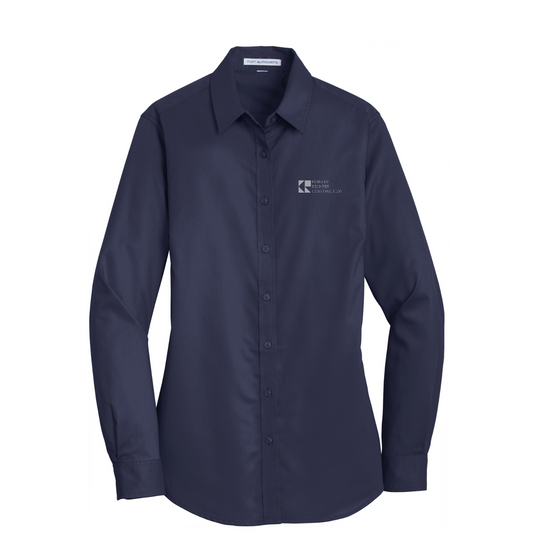 Port Authority Women's SuperPro Twill Shirt — True Navy